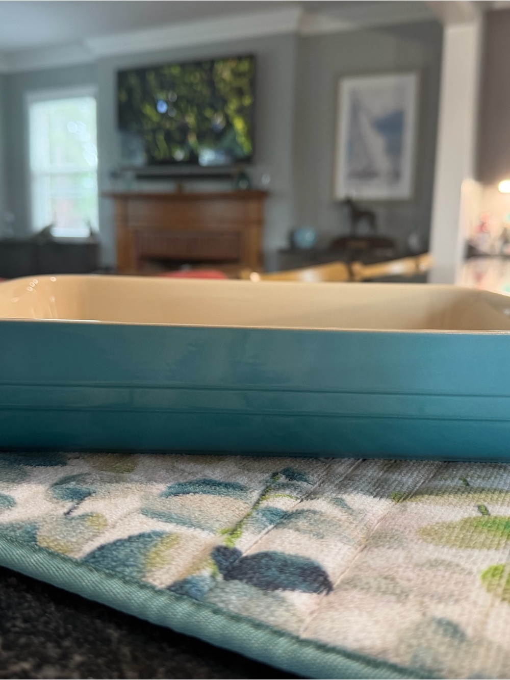 NEW RARE Le Creuset Rectangular Baking Dish in Caribbean - Teal - Retired